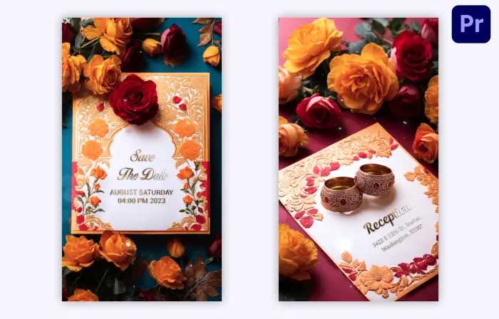 Floral 3D Design Wedding Invitation Instagram Story
